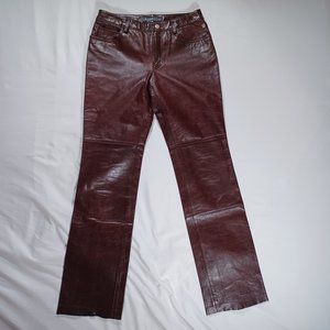 GAP leather pants - boot cut - burgundy